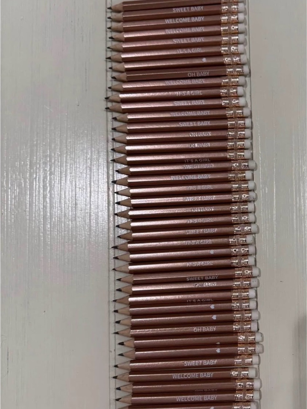 Rose Gold Party Pencils BAby Shower - Pack of Decorative Pencils